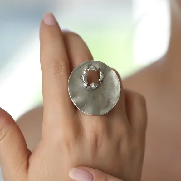 COPY - Bohemian Ring Necklace Bracelet and Earring Circle Jewelry Set - Picture 6 of 6